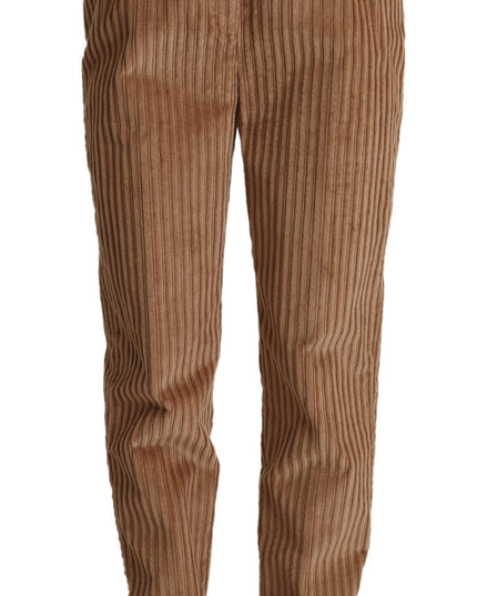 Dolce & Gabbana Brown Corduroy Cotton Trouser Tapered Pants