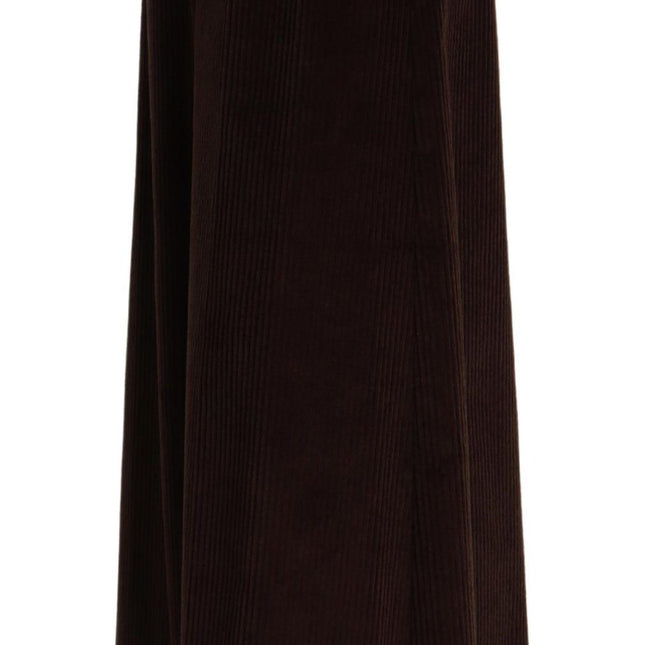 Dolce & Gabbana Bordeaux Corduroy Cotton Trouser Wide Leg Pants