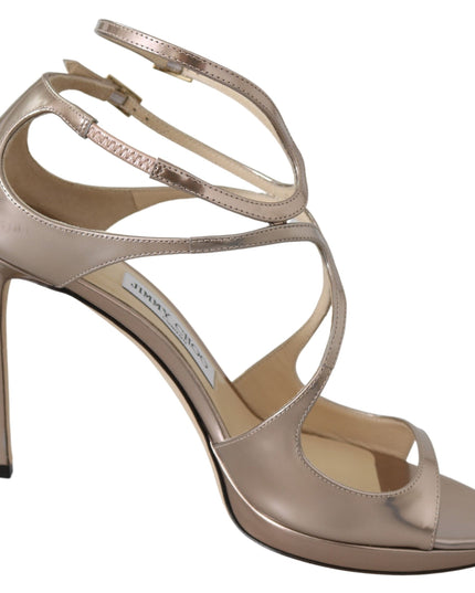 Jimmy Choo Ballet Pink Liquid Mirror Leather Sandals