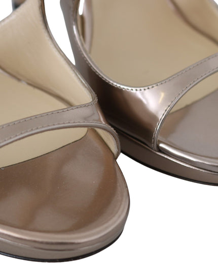 Jimmy Choo Ballet Pink Liquid Mirror Leather Sandals