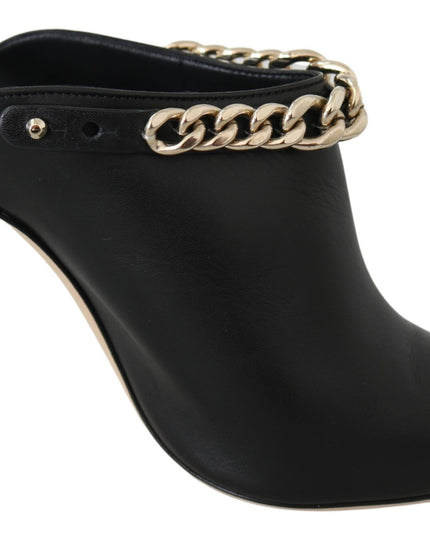 Jimmy Choo Elegant Black Gold Leather Pumps