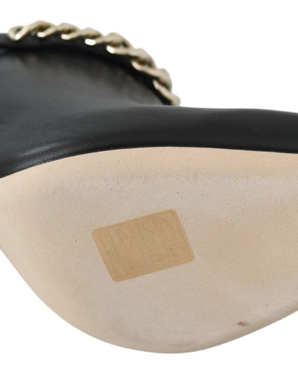 Jimmy Choo Elegant Black Gold Leather Pumps