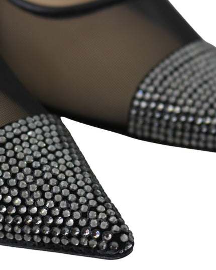 Jimmy Choo Elegant Black Mesh Crystal Pumps