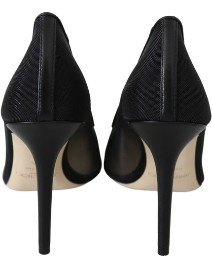 Jimmy Choo Elegant Black Mesh Crystal Pumps