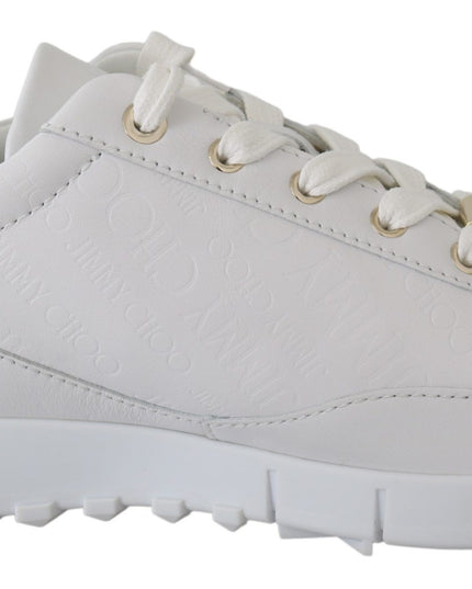 Jimmy Choo Elegant White Leather Sneakers