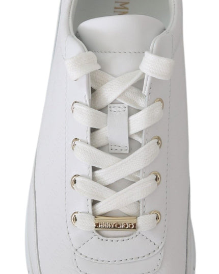 Jimmy Choo Elegant White Leather Sneakers