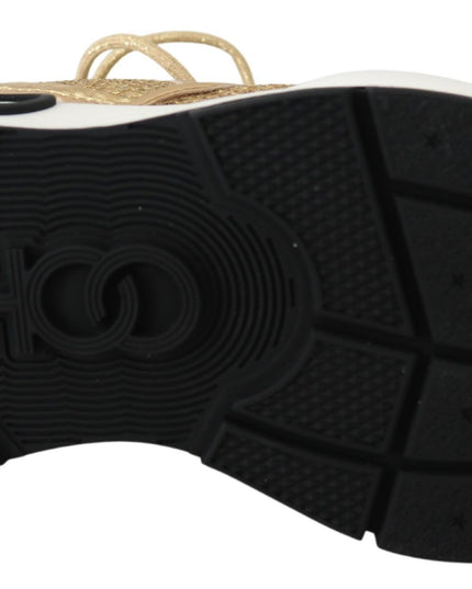Jimmy Choo Golden Glamour Mesh Leather Sneakers