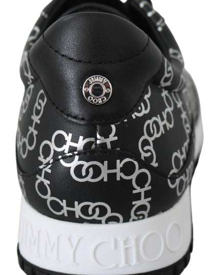 Jimmy Choo Elegant Black & Silver Leather Sneakers