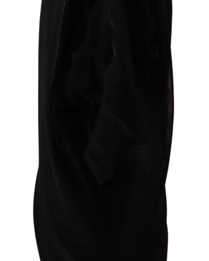 Dolce & Gabbana Black Tulle Stretch Boots Pumps Shoes