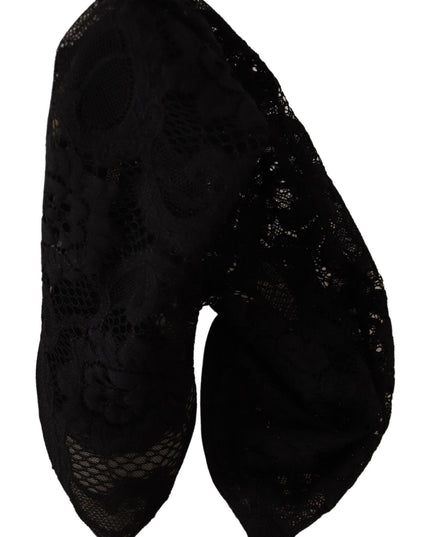 Dolce & Gabbana Black Stretch Socks Taormina Lace Boots Shoes