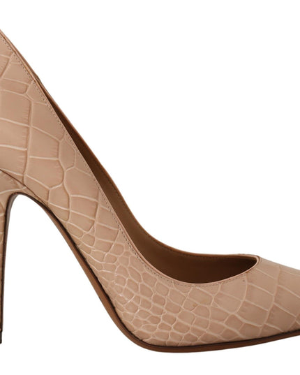 Dolce & Gabbana Beige Leather Bellucci Heels Pumps Shoes