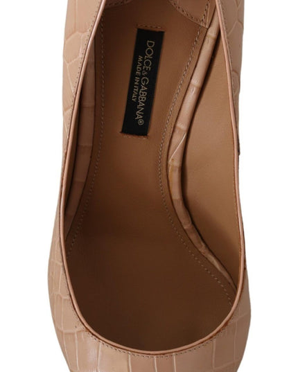 Dolce & Gabbana Beige Leather Bellucci Heels Pumps Shoes