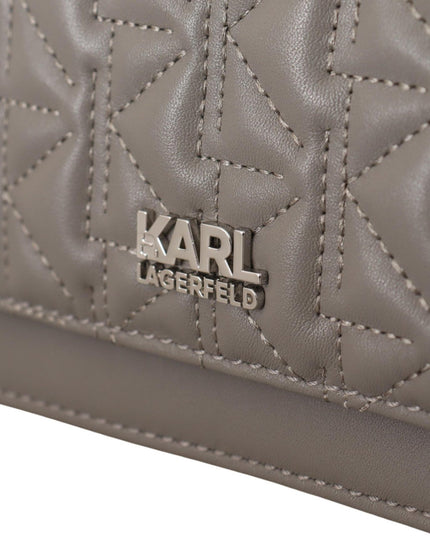 Karl Lagerfeld Light Grey Leather Crossbody Bag