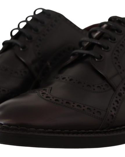 Dolce & Gabbana Purple Leather Oxford Wingtip Formal Shoes