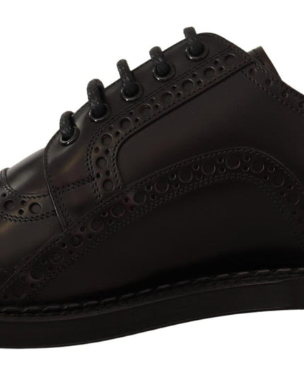 Dolce & Gabbana Purple Leather Oxford Wingtip Formal Shoes