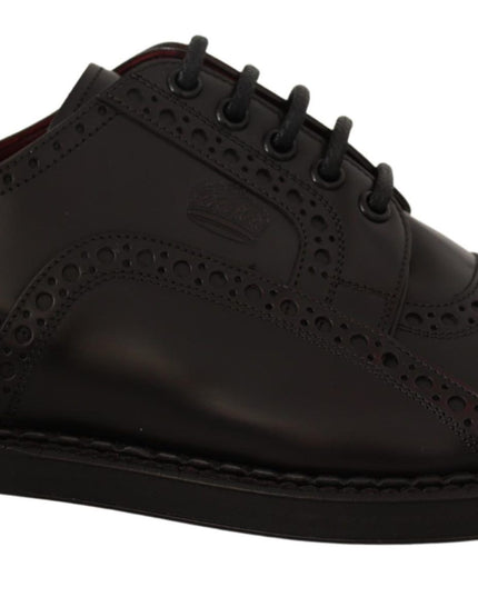 Dolce & Gabbana Purple Leather Oxford Wingtip Formal Shoes