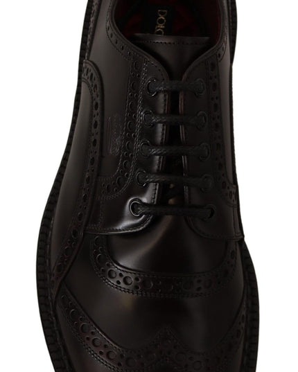 Dolce & Gabbana Purple Leather Oxford Wingtip Formal Shoes