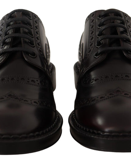 Dolce & Gabbana Purple Leather Oxford Wingtip Formal Shoes