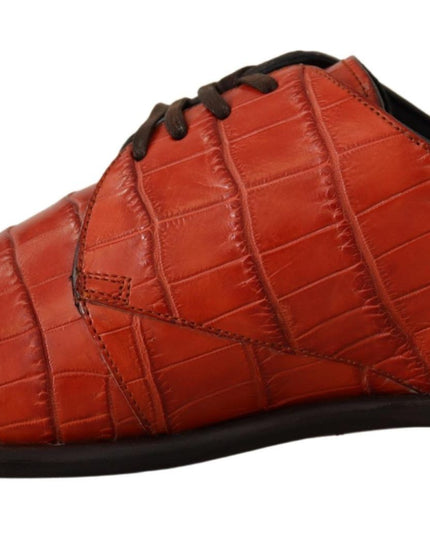 Dolce & Gabbana Orange Exotic Leather Dress Derby Shoes