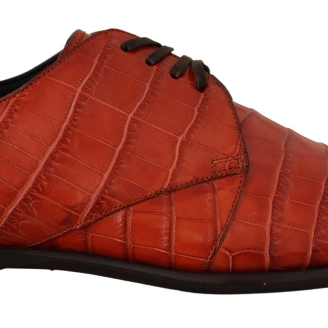 Dolce & Gabbana Orange Exotic Leather Dress Derby Shoes