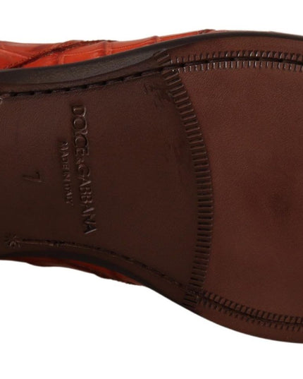 Dolce & Gabbana Orange Exotic Leather Dress Derby Shoes