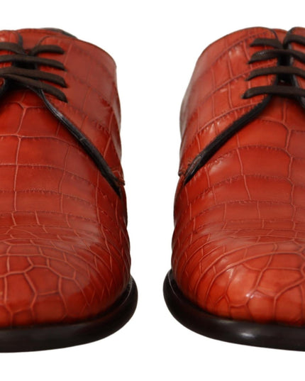 Dolce & Gabbana Orange Exotic Leather Dress Derby Shoes