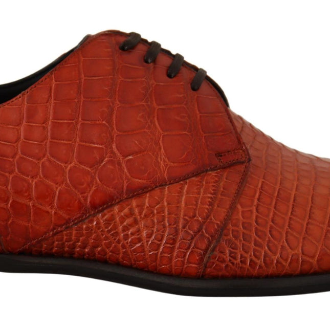 Dolce & Gabbana Orange Exotic Leather Dress Derby Shoes