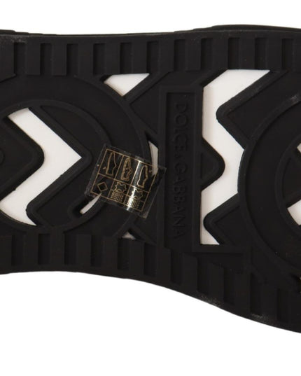 Dolce & Gabbana Black Gray Fabric Lace Up NS1 Sneakers Shoes