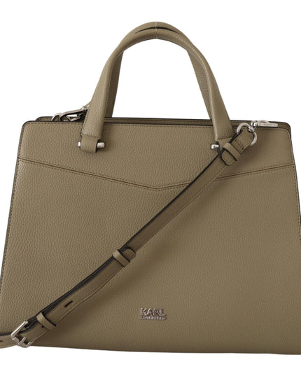 Karl Lagerfeld Sage Green Leather Tote Bag