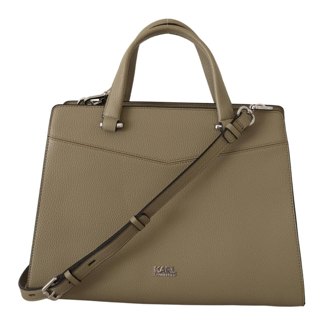 Karl Lagerfeld Sage Green Leather Tote Bag