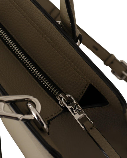 Karl Lagerfeld Sage Green Leather Tote Bag
