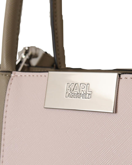 Karl Lagerfeld Sage Green Polyurethane Tote Shoulder Bag