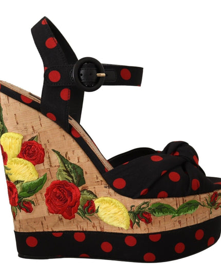 Dolce & Gabbana Multicolor Platform Wedges Sandals Charmeuse Shoes