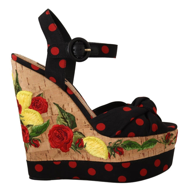 Dolce & Gabbana Multicolor Platform Wedges Sandals Charmeuse Shoes