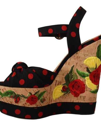Dolce & Gabbana Multicolor Platform Wedges Sandals Charmeuse Shoes