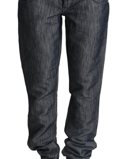 Acht Dark Gray Ramie Mid Wide Waist Straight Denim Jeans