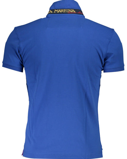 La Martina Blue Cotton Polo Shirt