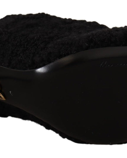 Dolce & Gabbana Black Stiletto Heels Mid Calf Women Boots