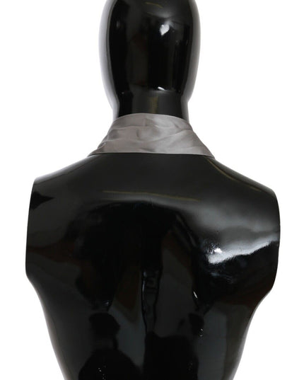 Ermanno Scervino Metallic Silver Silk Neck Wrap Shawl Scarf