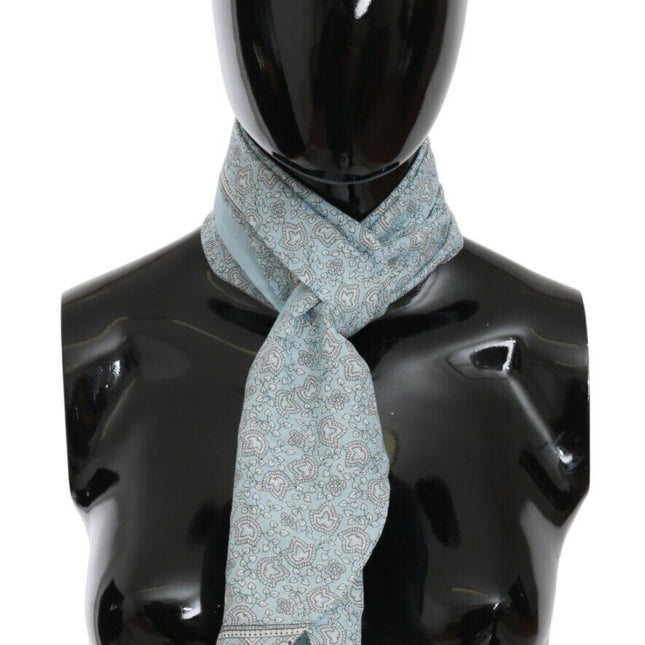Ermanno Scervino Light Blue Bandana Wrap Shawl Foulard Scarf