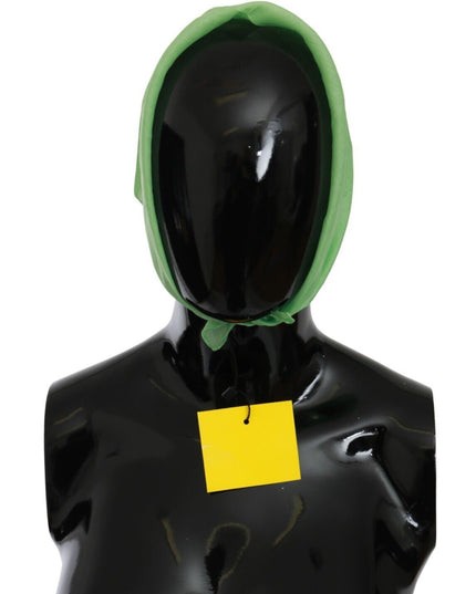 Versace Apple Green Linen Square Foulard Head Wrap Scarf