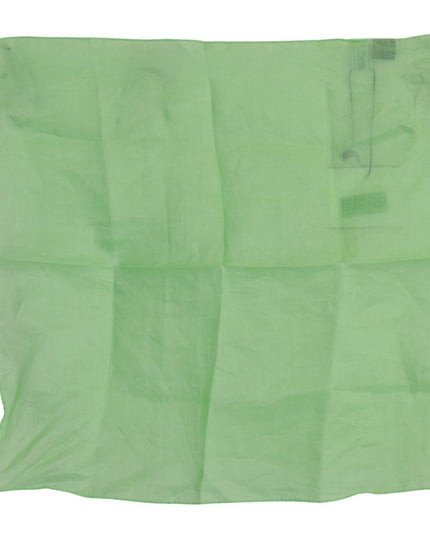Versace Apple Green Linen Square Foulard Head Wrap Scarf