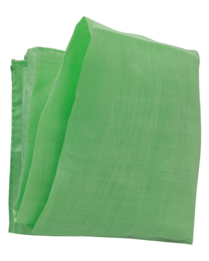 Versace Apple Green Linen Square Foulard Head Wrap Scarf