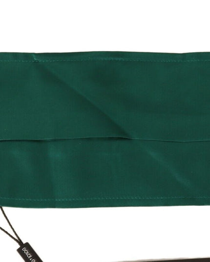 Dolce & Gabbana Green Silk Pleated Elastic Ear Strap Face Mask