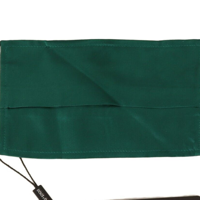 Dolce & Gabbana Green Silk Pleated Elastic Ear Strap Face Mask