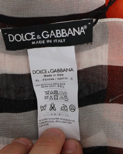 Dolce & Gabbana Multicolor Striped Silk Shawl Fringes Scarf