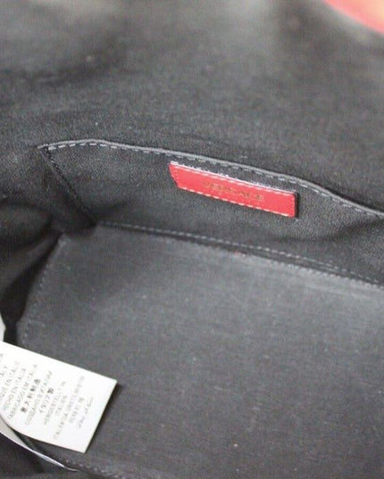 Versace Red Quilted Leather Drawstring Shoulder Bag Bucket Crossbody Handbag