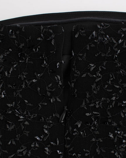 Masha Ma Black Strapless Embellished Pencil Dress