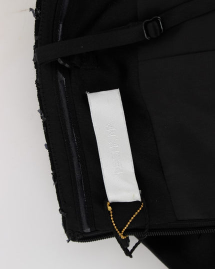 Masha Ma Black Strapless Embellished Pencil Dress