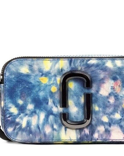 Marc Jacobs The Snapshot bag Watercolor Blue Printed Leather Shoulder Bag Purse